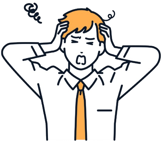 悩んでいる男性のイラスト